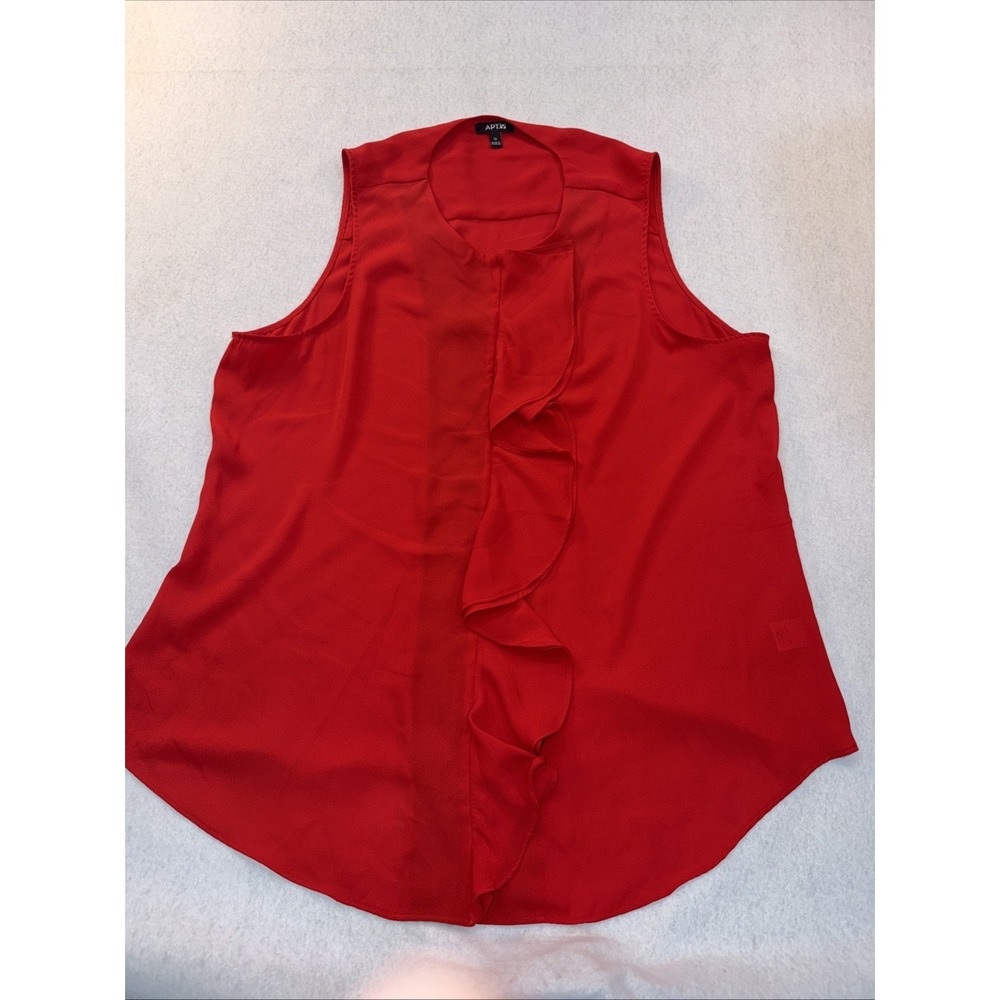 Apt 9 women's red Sleeveless Blouse Featuring A Ruffled Front Detail Size‎ XL